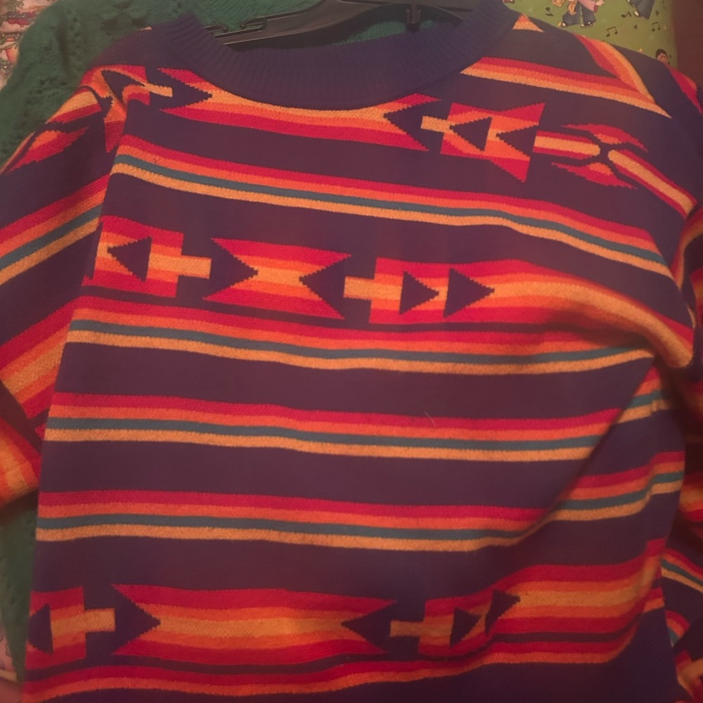 Cider Multicolor Tribal Pattern Sweater